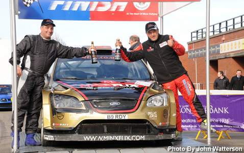 Paul Bird with co-driver Aled Davies - Manx National Rally 2013